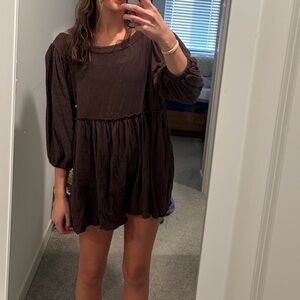 Free People Beach Brown Romper